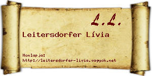Leitersdorfer Lívia névjegykártya